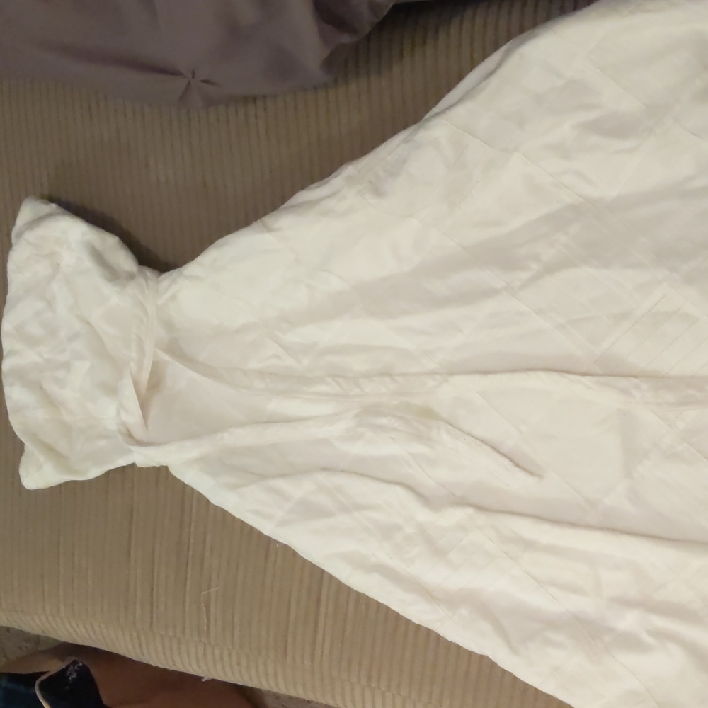 Pretty White Cotton Strapless Dress